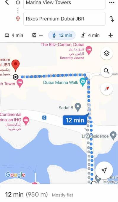Full Sea View With Balcony - Studio Apartment - 10 Min To Jbr - Dubái Exterior foto